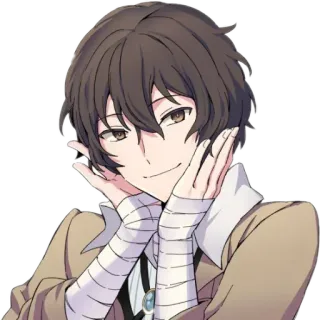 🥰 Osamu Dazai Bungou Stray Dogs anime, manga, character, osamu dazai, bungou stray dogs telegram sticker