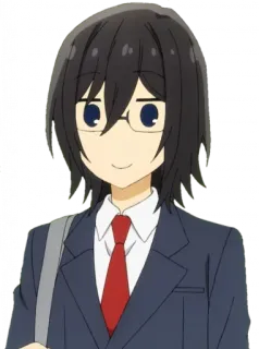 🙂 Anime, Menino, Uniforme escolar, Óculos, Sorriso telegram sticker