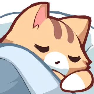 😴 chat, dormir, mignon, animal, dessin animé, lit, repos telegram sticker
