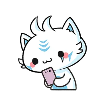 👀 고양이, 카와이, 귀여운, 만화, 스티커, 동물, 폰 telegram sticker