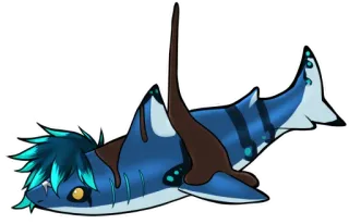 🦈 tiburón, chocolate, dibujos animados, animal, postre telegram sticker