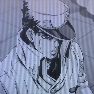 😒 Jotaro Kujo JoJo's Bizarre Adventure Anime, Manga, Jojo's Bizarre Adventure, Jotaro, Karakter, Jepang, Topi telegram sticker