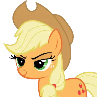 😈 Applejack My Little Pony kuda, poni, kartun, animasi, binatang, lucu, ramah, ilustrasi telegram sticker