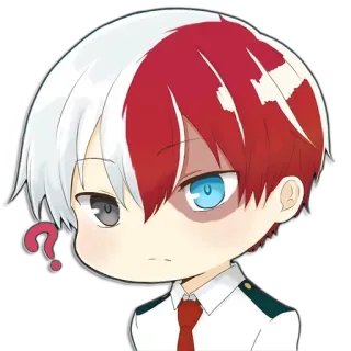 ❔ Shoto Todoroki My Hero Academia anime, manga, Shoto Todoroki, My Hero Academia, question mark, chibi telegram sticker