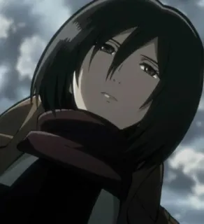 💥 Mikasa Ackerman Attack on Titan anime, mikasa, l'attaque des titans, personnage, fille whatsapp sticker
