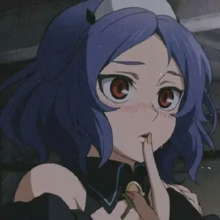 😚 anime, character, girl, finger to lips, anime girl telegram sticker