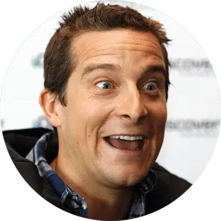 😯 Bear Grylls แบร์ กริลส์, นักสำรวจ, ผู้เชี่ยวชาญการเอาตัวรอด, ผู้ชาย, ผจญภัย, ภาพเหมือน telegram sticker
