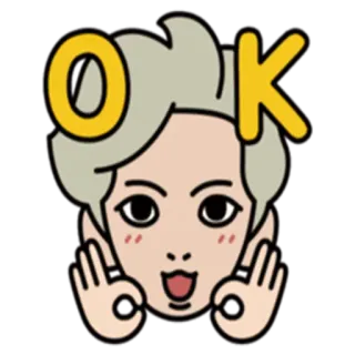 💙 OK OK, emoji, approval, agreement, gesture, illustration whatsapp sticker