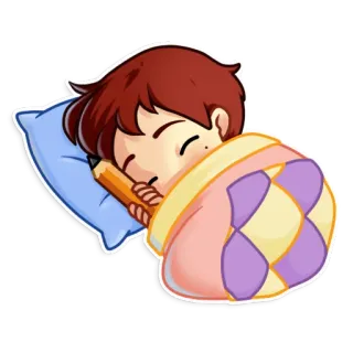 😴 dormire, matita, cartoni animati, pisolino, carino, assonnato telegram sticker