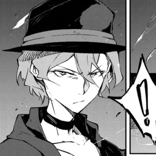 🐾 Chuuya Nakahara Bungou Stray Dogs Anime, Manga, Chuuya Nakahara, Bungou Stray Dogs, Chân dung, Mũ, Nghiêm túc telegram sticker