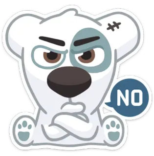 😾 NO perro, dibujos animados, enojado, no whatsapp sticker