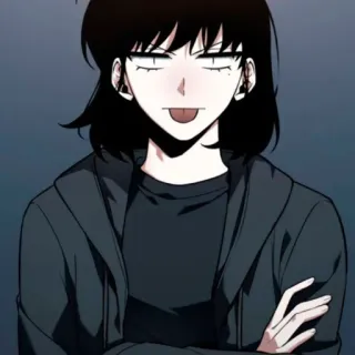 😝 anime, girl, hoodie, tongue, mischievous, confident whatsapp sticker
