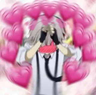 💗 Anime, Coeurs, Amour, Mignon, Manga, Rougir, Embarrassé telegram sticker