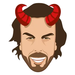 👹 teufel, dämon, hörner, comic, gesicht, mann telegram sticker