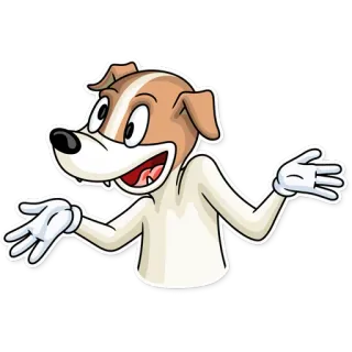 🤷‍♂️ anjing, kartun, hewan, stiker, gestur whatsapp sticker