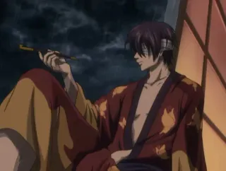 🔷 Sakata Gintoki Gintama anime, Gintama, Sakata Gintoki, samurai, smoking telegram sticker