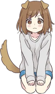 😙 Gadis anime, Telinga anjing, Lucu, Kartun telegram sticker