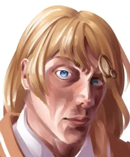 ❇️ portrait, blonde hair, art, man, illustration telegram sticker