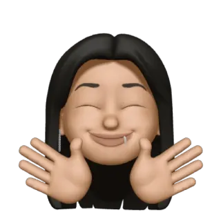 🤗 emoji, woman, hug, happy, cartoon, portrait telegram sticker