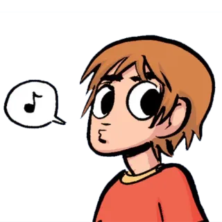 🎶 Scott Pilgrim Scott Pilgrim vs. the World cartoon, music note, pout, scott pilgrim, comic telegram sticker