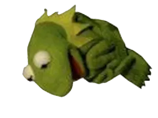 😭 Kermit Żaba Kermit, Muppety, Mem, Żaba, Zielony telegram sticker
