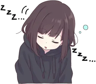 😪 ZZZ... sleep, anime, manga, cartoon, cute, girl, zzz, sleeping telegram sticker