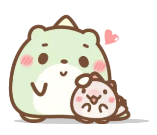 🥰 fofo, kawaii, dinossauro, animal, coração, adorável, desenho animado telegram sticker