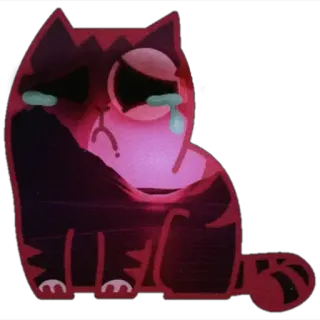 👁 gatto, piangendo, triste, cartone animato, adesivo telegram sticker