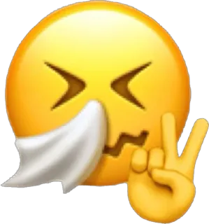 🤧 อิโมจิ, สัญลักษณ์สันติภาพ, ป่วย, หวัด, ไข้หวัดใหญ่, ทิชชู, สีหน้า telegram sticker