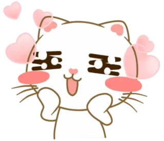 😍 cat, kawaii, cute, adorable, pink, hearts telegram sticker