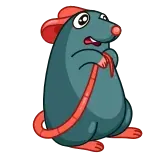 😨 หนู, เมาส์, การ์ตูน, สัตว์, หมวก, น่ารัก telegram sticker