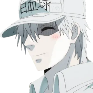 😊 白血球 cells at work, Anime, Charakter, Weisse Blutzelle telegram sticker