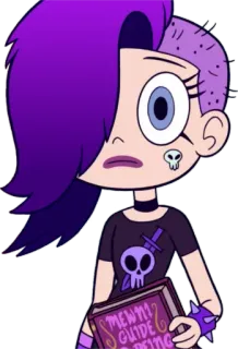 😐 Jackie Lynn Thomas Star vs. the Forces of Evil ผมสีม่วง, โกธิค, ภาพเคลื่อนไหว, ตัวละคร telegram sticker