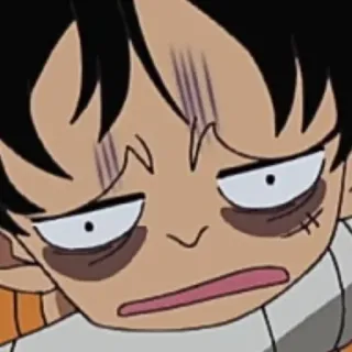 😟 Anime, Desenho animado, Exausto, Cansado, Desgrenhado telegram sticker