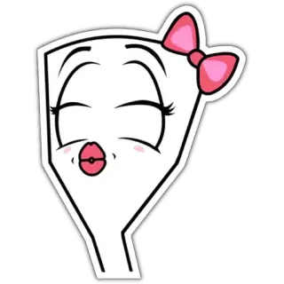 👄 Cartone animato, Fan, Fiocco, Bacio, Anime, Carino, Kawaii telegram sticker