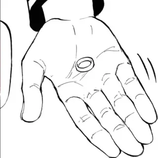 💍 Hand, Ring, Schmuck, Cartoon, Strichzeichnung telegram sticker
