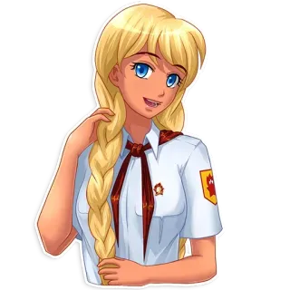 😄 kartun, gadis, pelopor, USSR, Uni Soviet, pemuda, bintang merah, propaganda whatsapp sticker