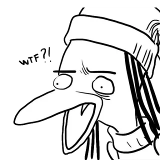 😮 WTF?! Desenho animado, Expressão, Confuso, O quê, Hã, Pergunta telegram sticker