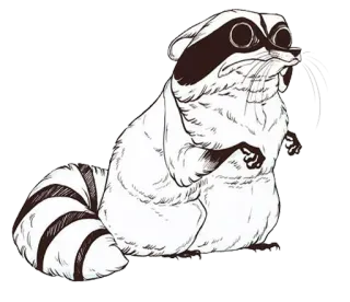 ☹️ raccoon, animal, cartoon, mammal, wildlife telegram sticker