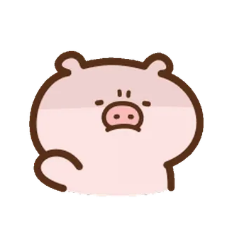 ⭐️ maiale, animale, cartone animato, carino, kawaii, rosa telegram sticker