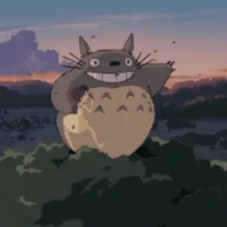😏 Totoro My Neighbor Totoro totoro, anime, lindo, el viaje de chihiro, ghibli, animación, dibujos animados whatsapp sticker