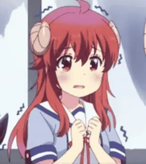 💗 Shamiko Machikado Mazoku Anime, Manga, Cô gái, Ác quỷ, Sừng telegram sticker