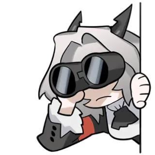 🔭 Anime, Nhân vật, Ống nhòm, Đang nhìn, Sói, Chó telegram sticker