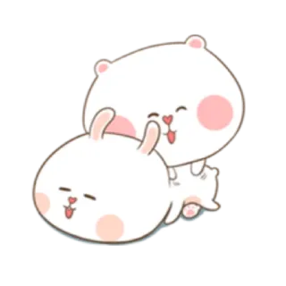 😑 bunny, bear, cute, cartoon, animal, kawaii, sticker whatsapp sticker
