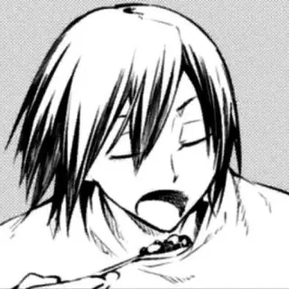 🐁 Anime, Manga, Eten, Lepel, Portret, Monochroom telegram sticker