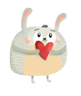 🐰 кролик, зайчик, сердце, любовь, милый, мультфильм telegram sticker