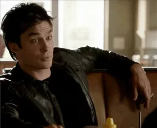 💉 Damon Salvatore The Vampire Diaries 电视剧, 吸血鬼, 演员, 男, 帅, 吸血鬼日记, 伊恩·萨默海尔德 telegram sticker
