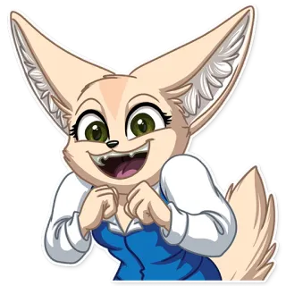 😄 fennec, anime, adesivo, antropomorfo, cartone animato, carino whatsapp sticker