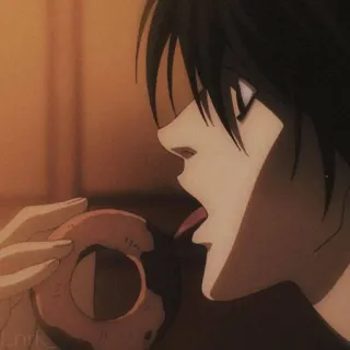 🌟 L Death Note L, Death Note, anime, donut, manga telegram sticker