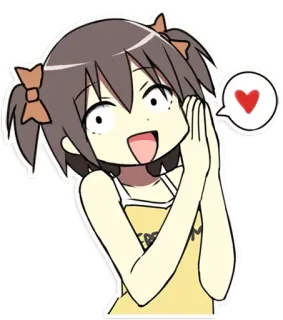 ❤ FREEDOM Anime, Cô gái, Hoạt hình, Dễ thương, Tự do, Hạnh phúc, Trái tim telegram sticker